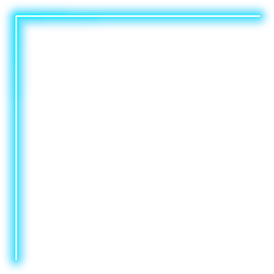 Neon corner angle divider in blue light