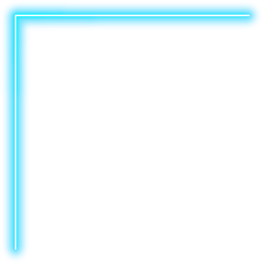 Neon corner angle divider in blue light